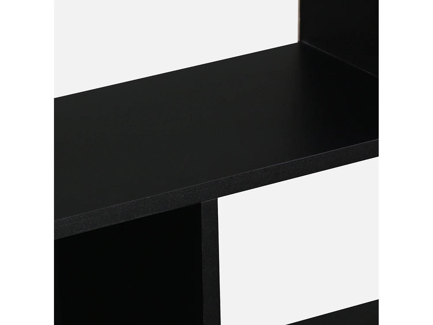 Etagère bibliothèque noire Pieter 3 étagères 6 compartiments de rangement