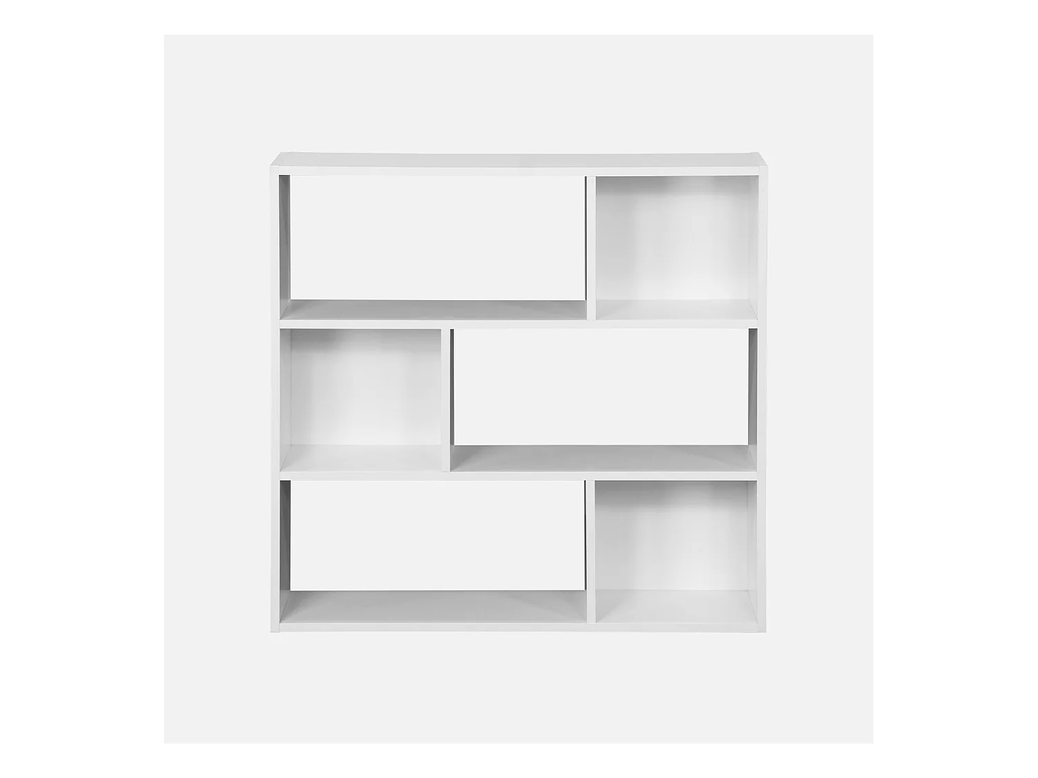 Etagère bibliothèque blanche Pieter 3 étagères 6 compartiments de rangement