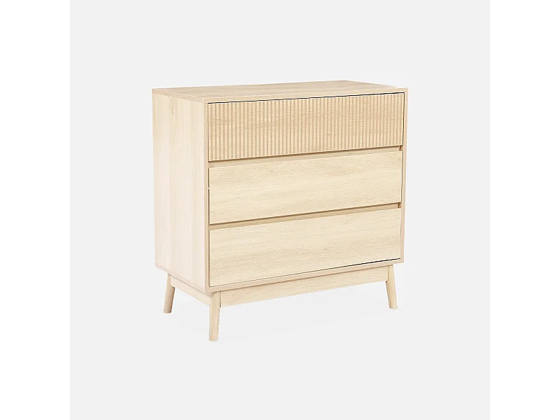 Cassettone effetto legno, 3 cassetti, marrone chiaro