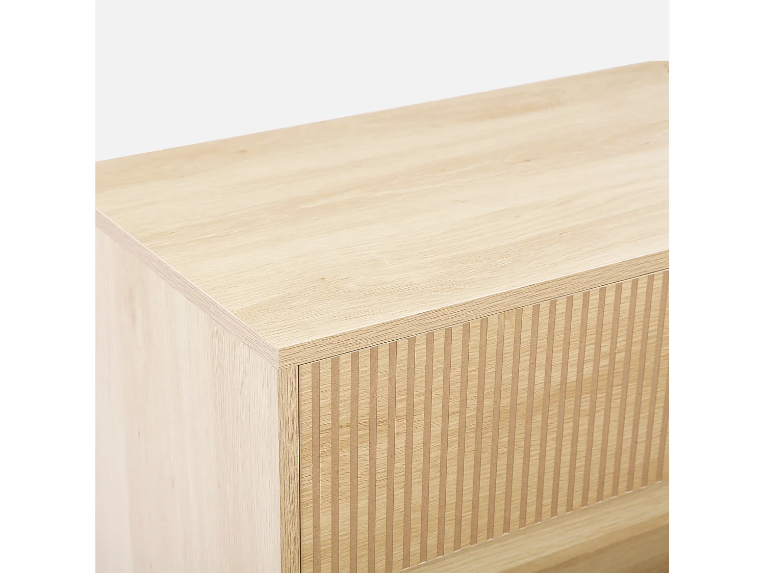 Cómoda con efecto madera, 3 cajones madera clara