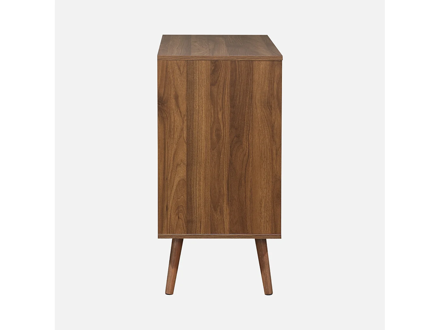 Commode décor bois de noyer. 3 tiroirs. pieds en pin massif