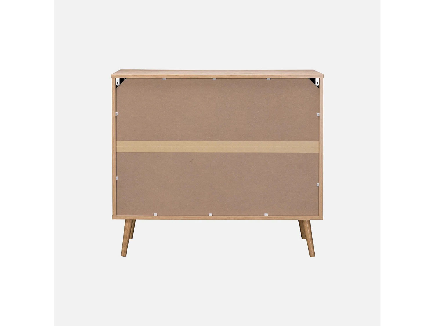 Commode. Eva. décor bois et cannage arrondi. 3 tiroirs L 90 x l 39 x H 79cm