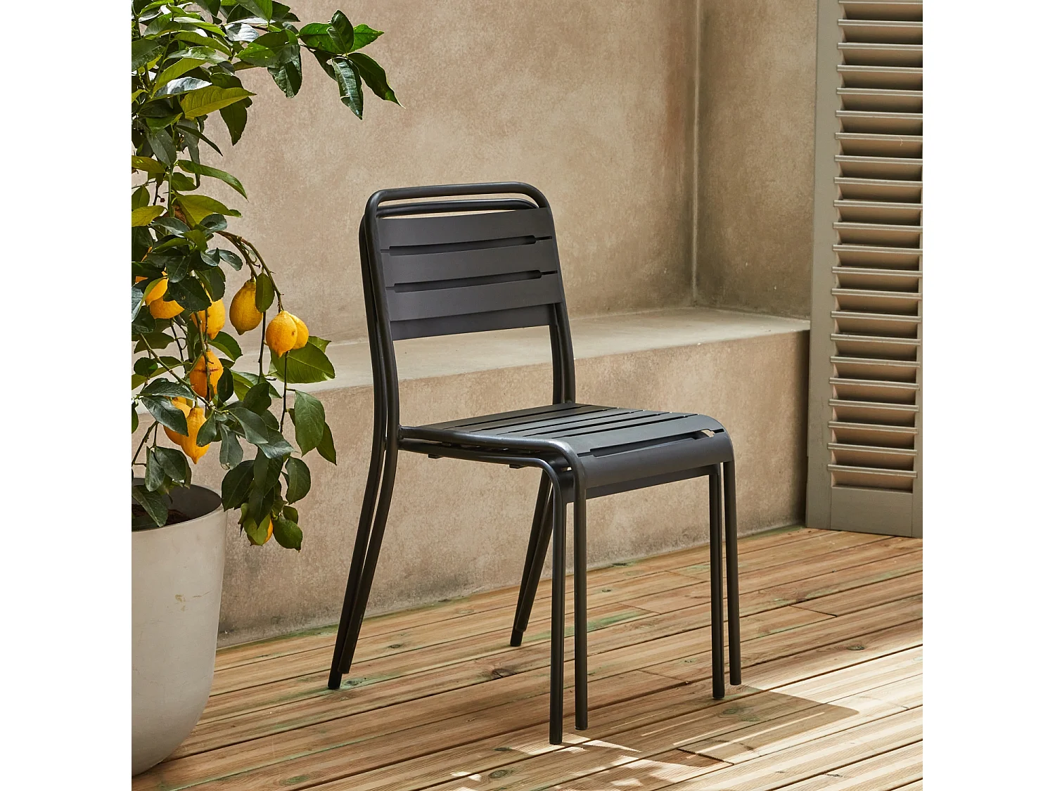 Set tavolo da giardino bistrot in metallo con 2 sedie, antracite