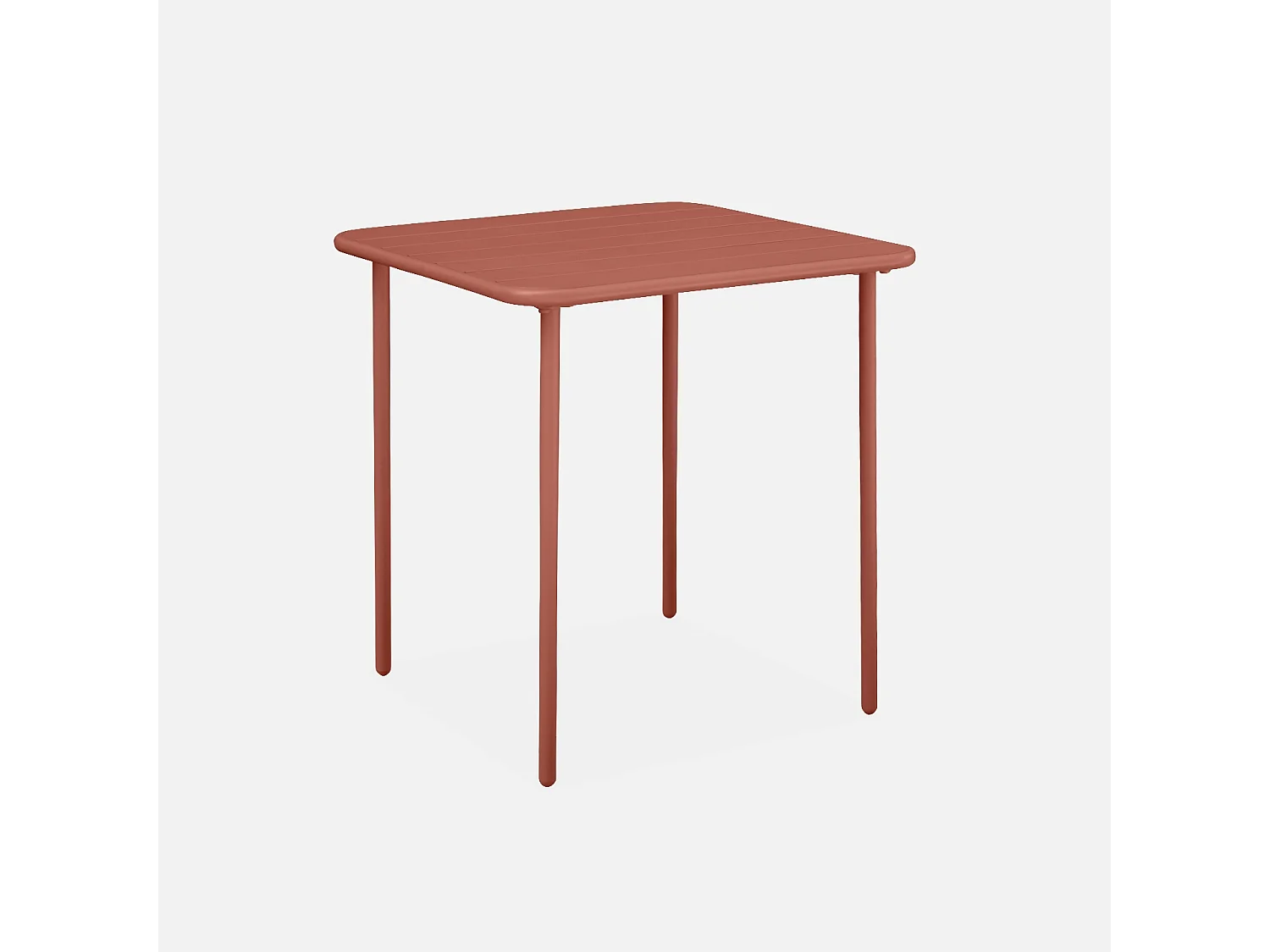 Table de jardin métal + 2 assises terracotta Amélia