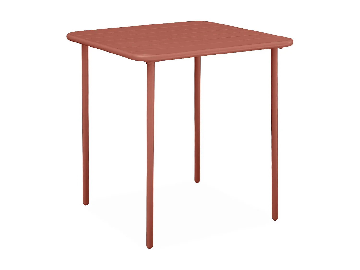 Table de jardin métal + 2 assises terracotta Amélia