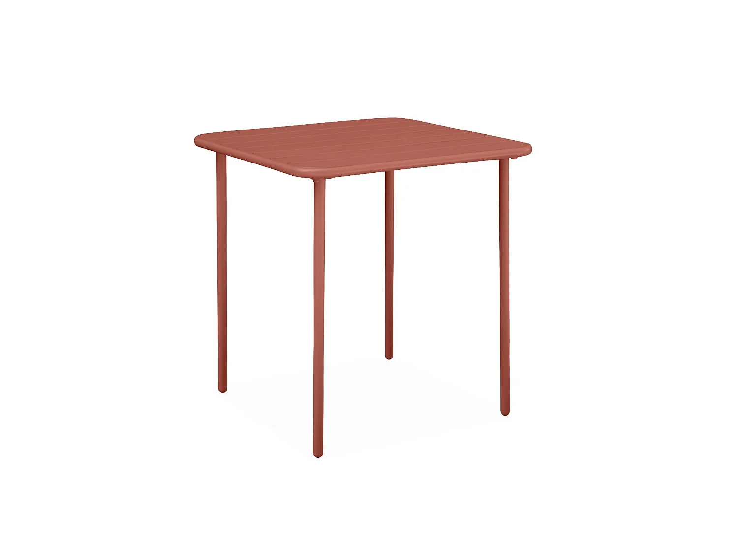 Table de jardin métal + 2 assises terracotta Amélia