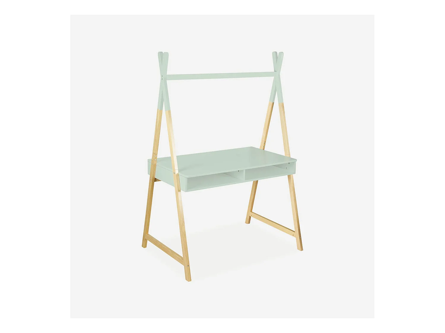 Bureau tipi vert céladon. Tobias. deux casiers. L 110 x l 75 x H 160cm