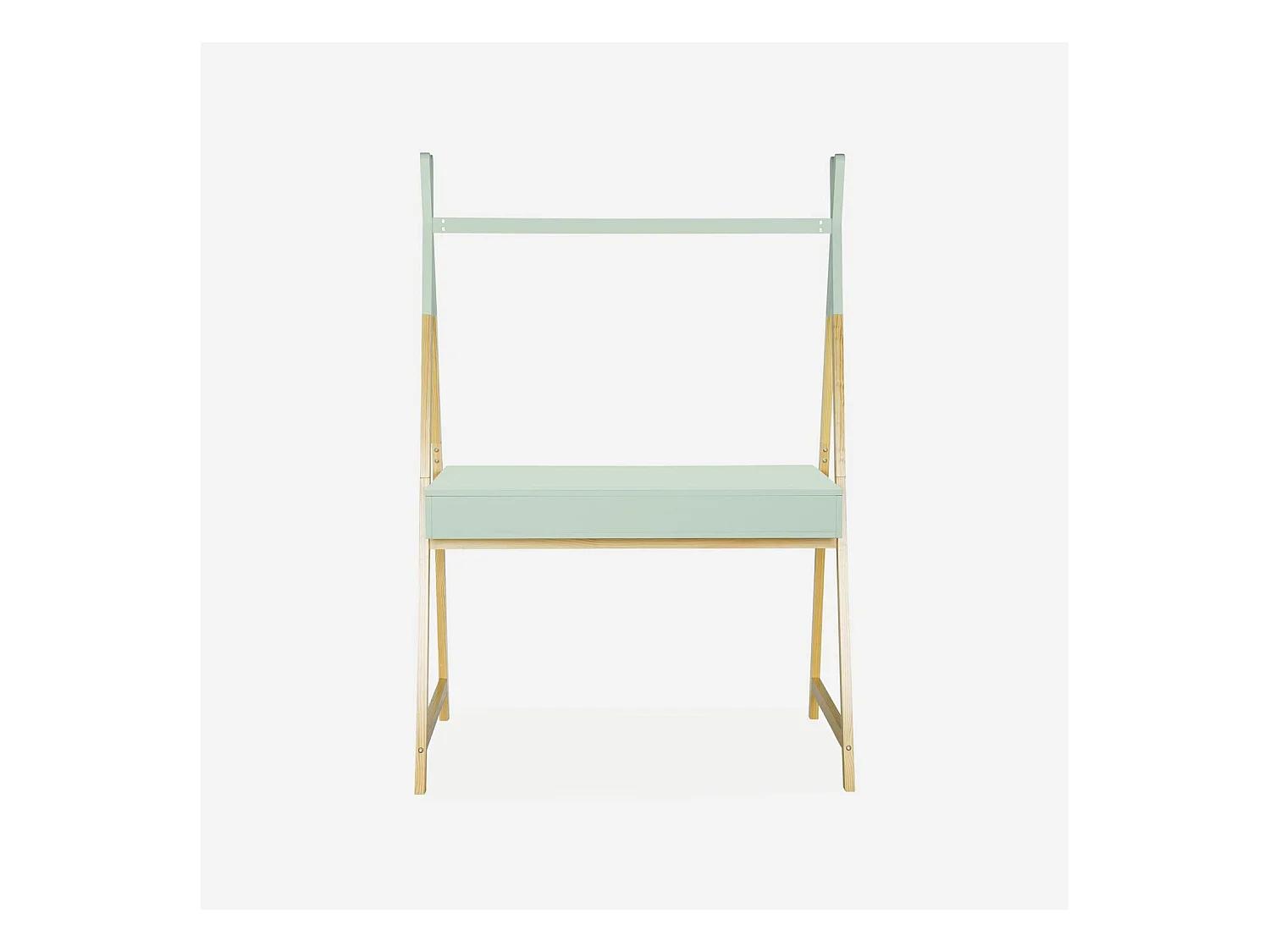 Bureau tipi vert céladon. Tobias. deux casiers. L 110 x l 75 x H 160cm