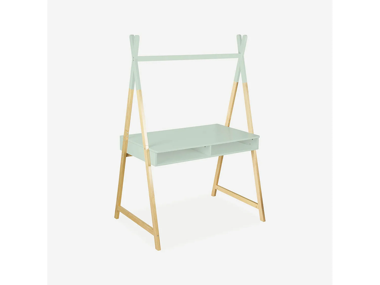 Bureau tipi vert céladon. Tobias. deux casiers. L 110 x l 75 x H 160cm