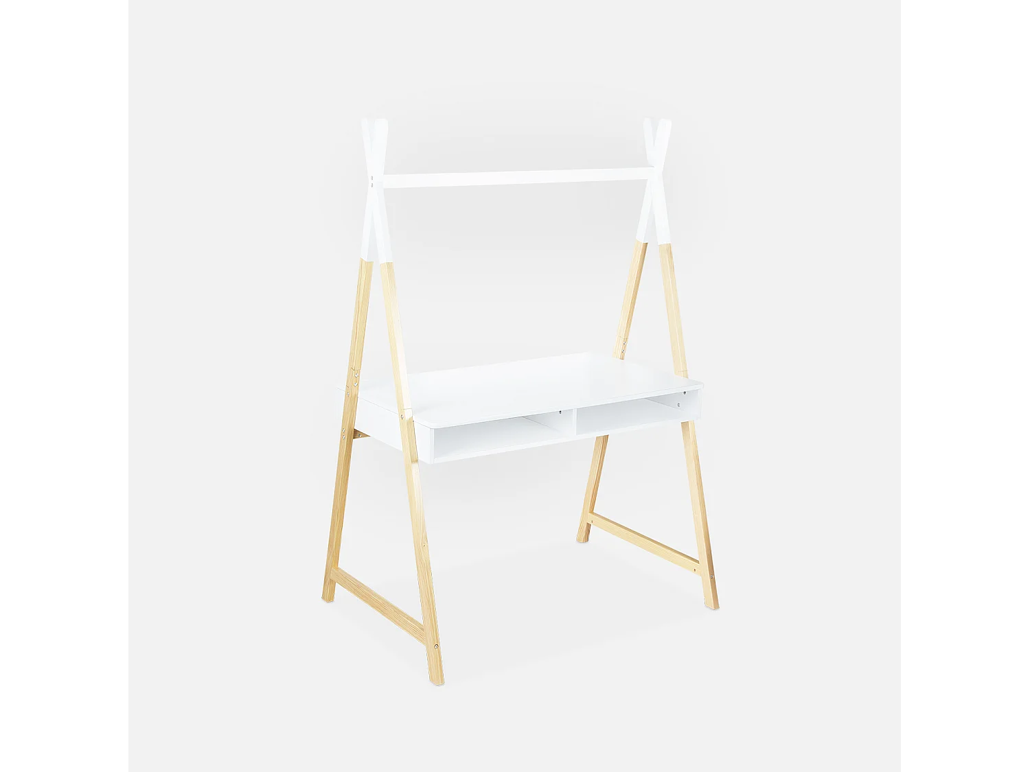 Bureau tipi blanc. Tobias. deux casiers. L 110 x l 75 x H 160cm