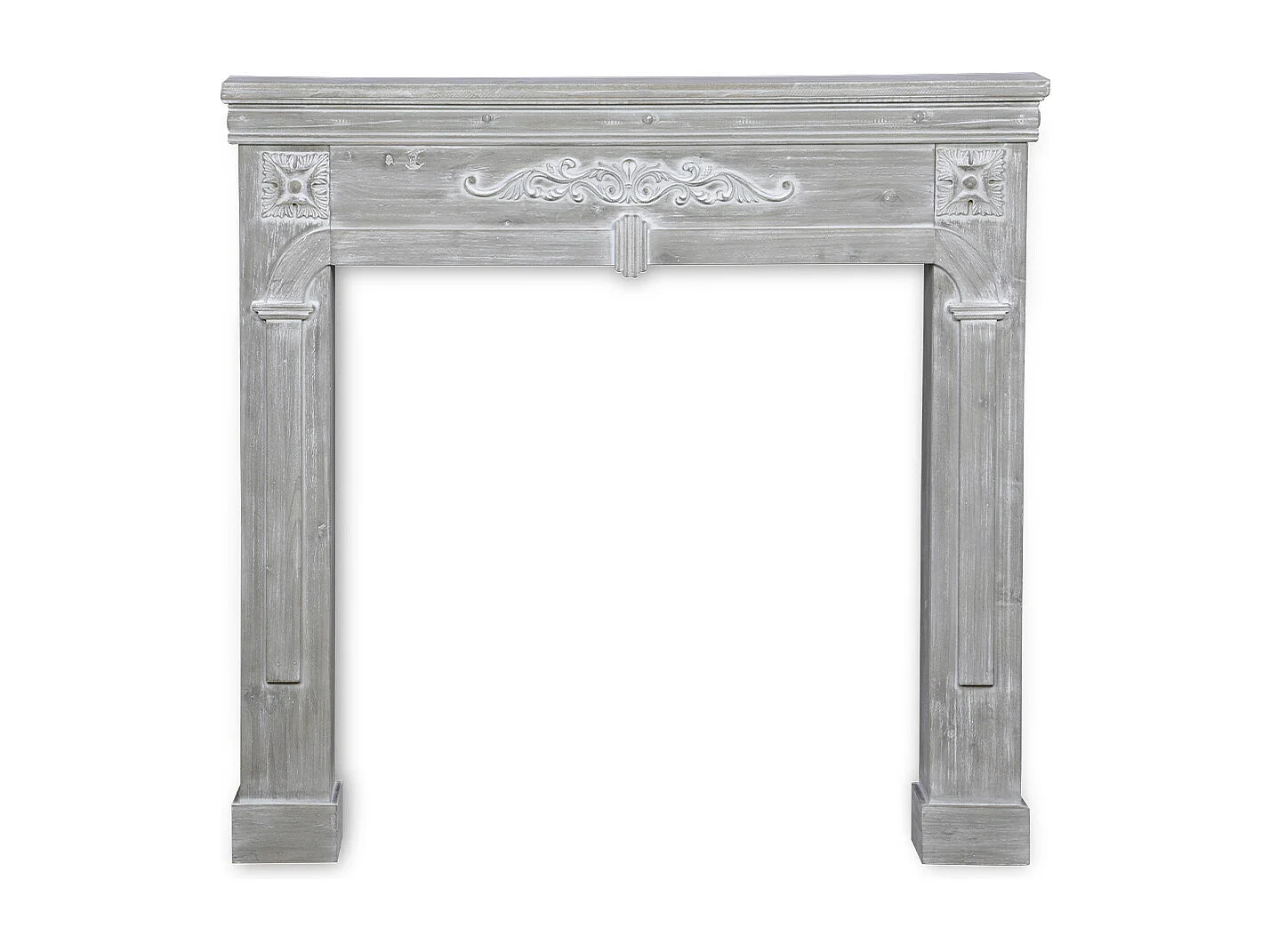 Manteau de cheminée - Romance - décor bois gris cérusé