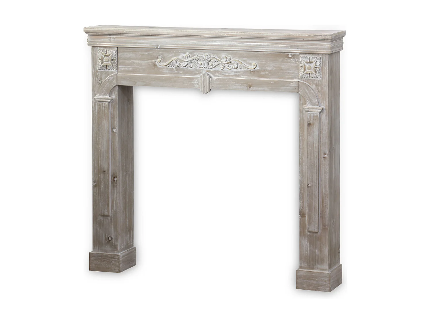 Manteau de cheminée - Romance - décor bois cérusé