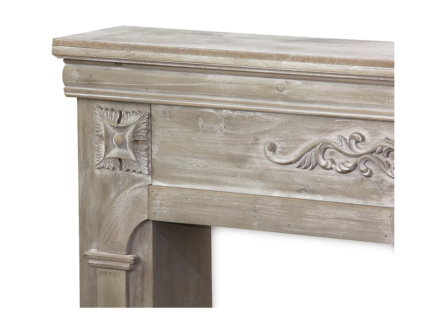 Manteau de cheminée - Romance - décor bois cérusé