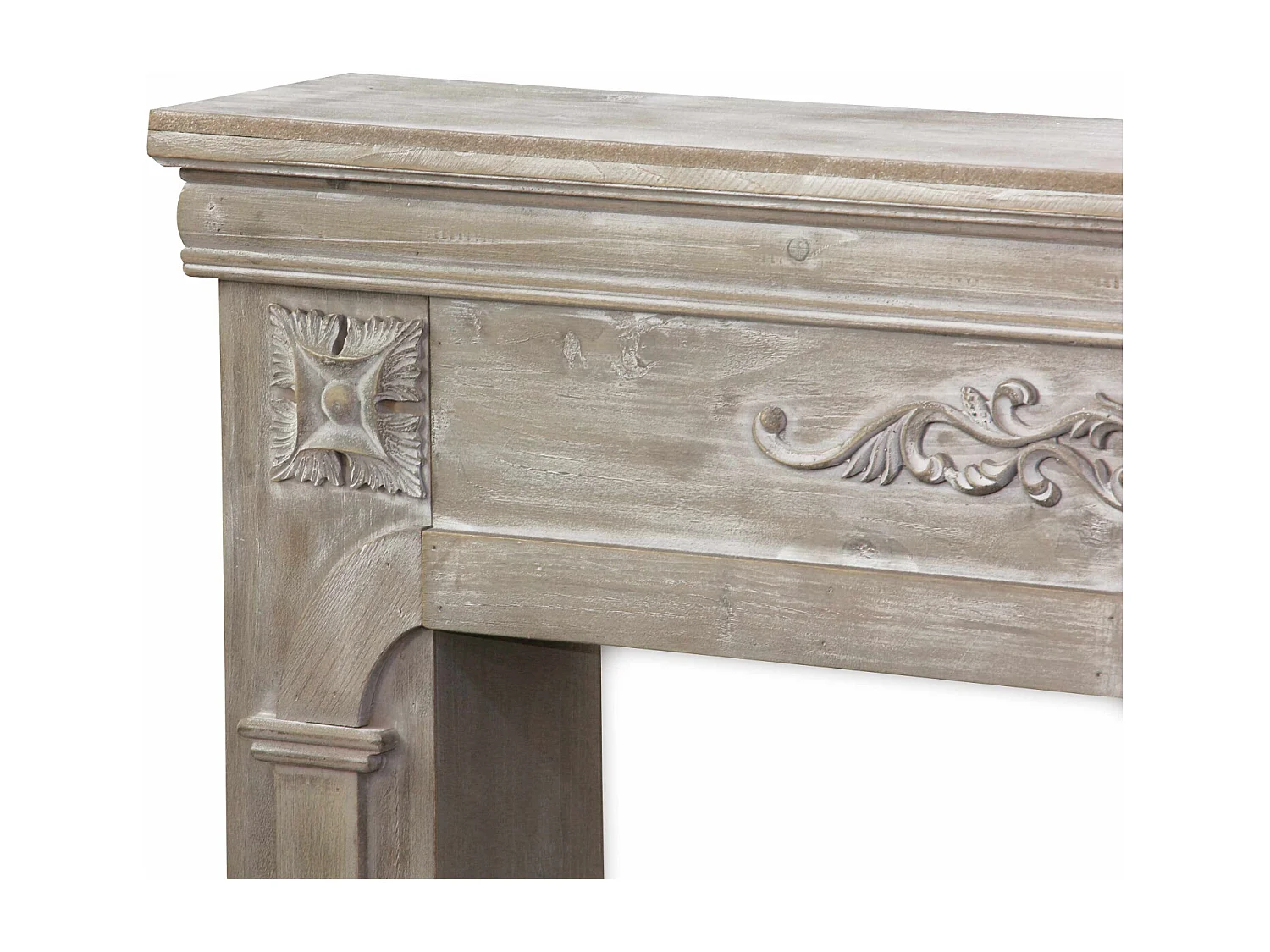 Manteau de cheminée - Romance - décor bois cérusé