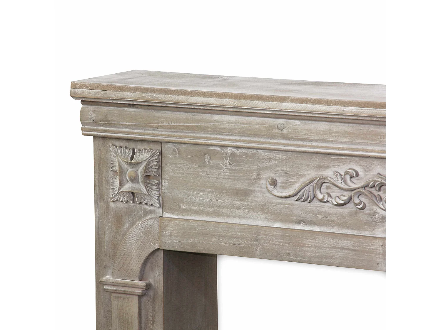 Manteau de cheminée - Romance - décor bois cérusé
