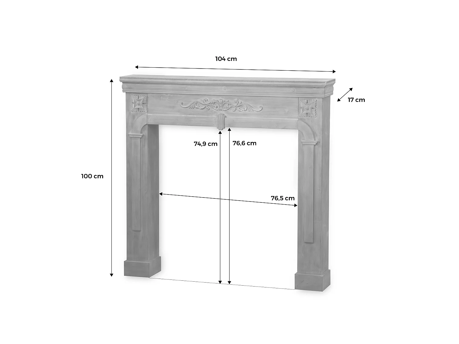 Manteau de cheminée - Romance - décor bois cérusé