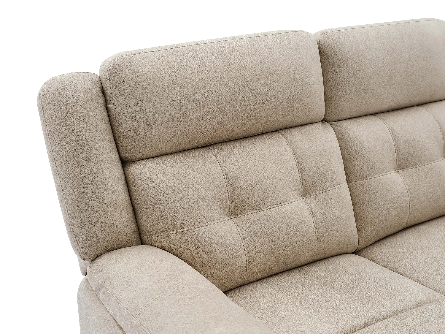 Canapé 3 places et fauteuil relax électrique en microfibre beige ORTIANO