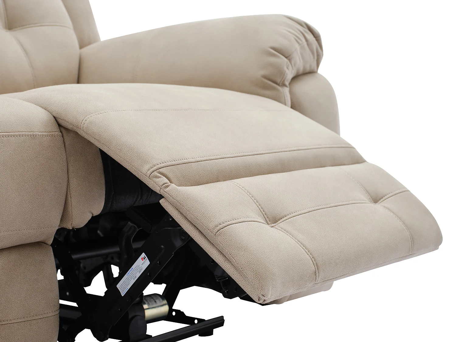 Canapé 3 places et fauteuil relax électrique en microfibre beige ORTIANO