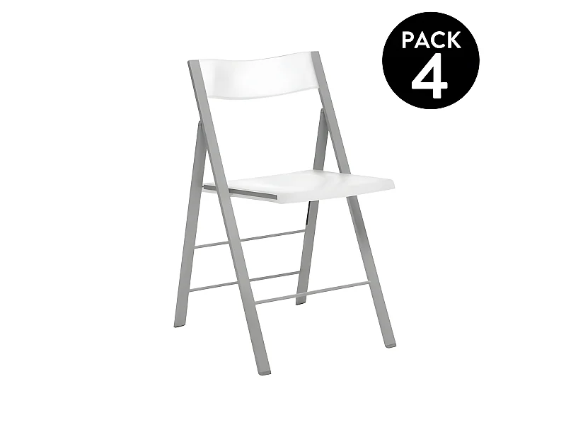 Pack 4 sillas plegables Pisa Blanco