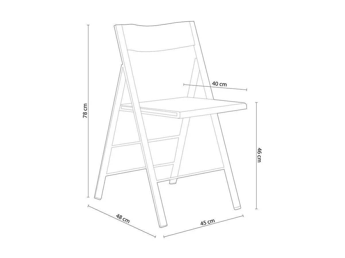 Conjunto de 4 cadeiras dobráveis Pisa