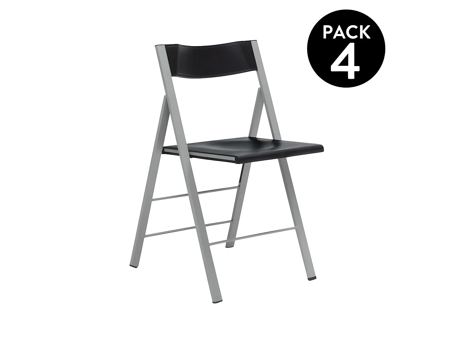 Pack 4 sillas plegables Pisa Negro