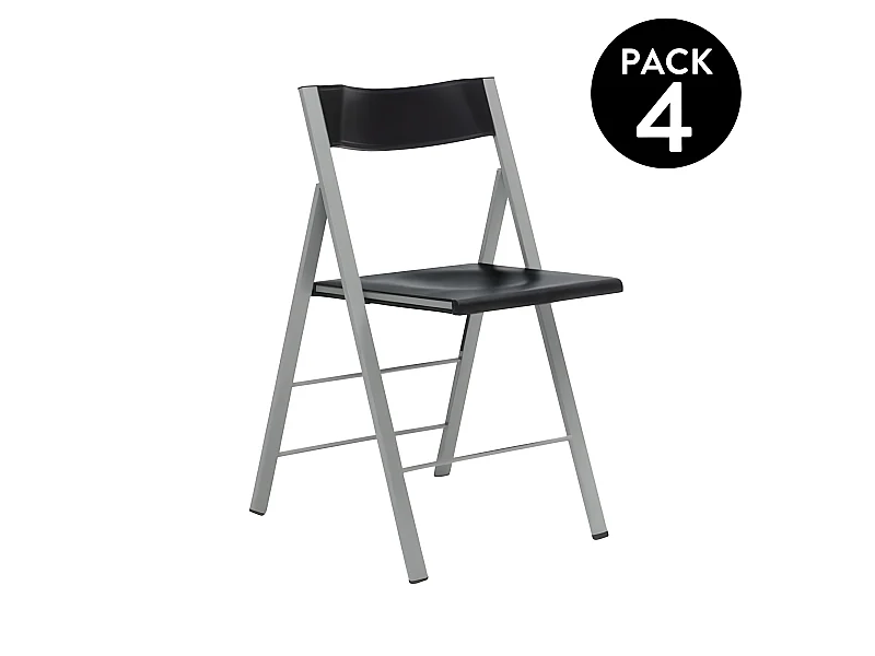 Pack 4 sillas plegables Pisa Negro