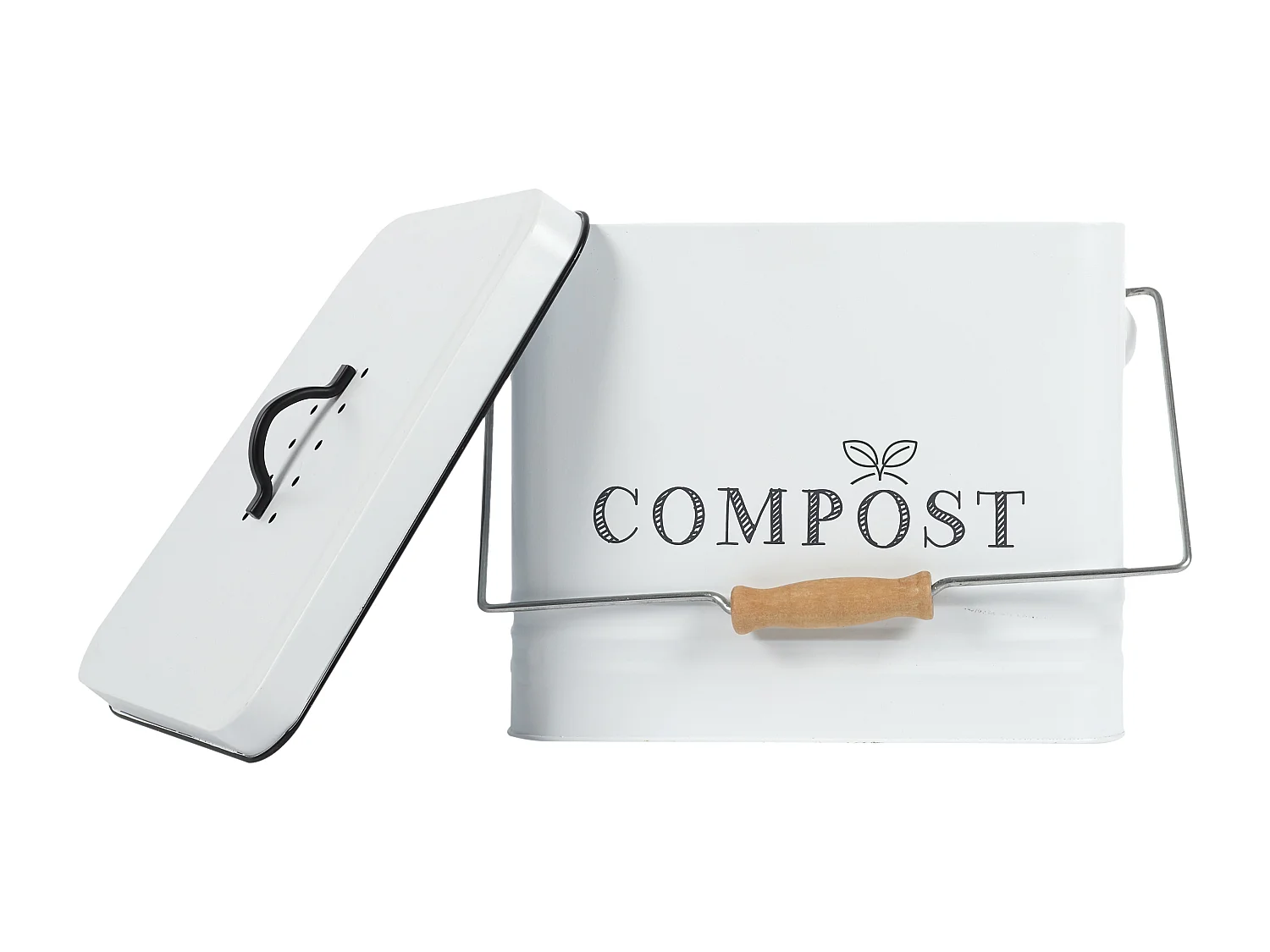 Poubelle A Compost Metal 10l Blanc