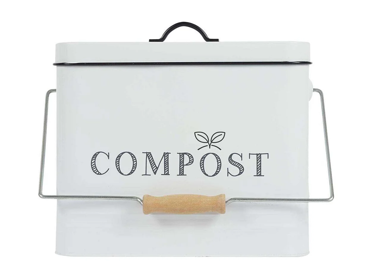 Poubelle A Compost Metal 10l Blanc