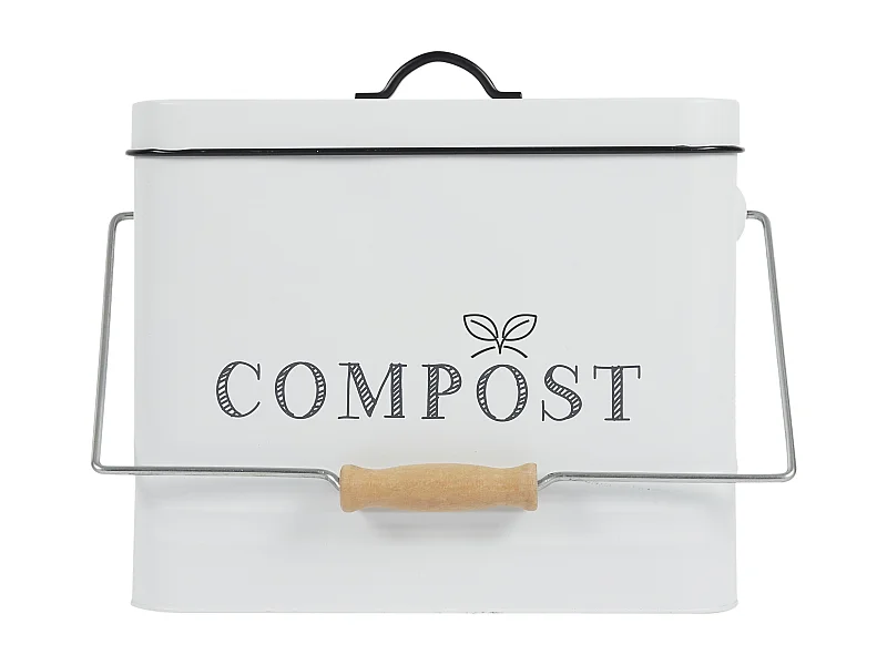 Poubelle A Compost Metal 10l Blanc