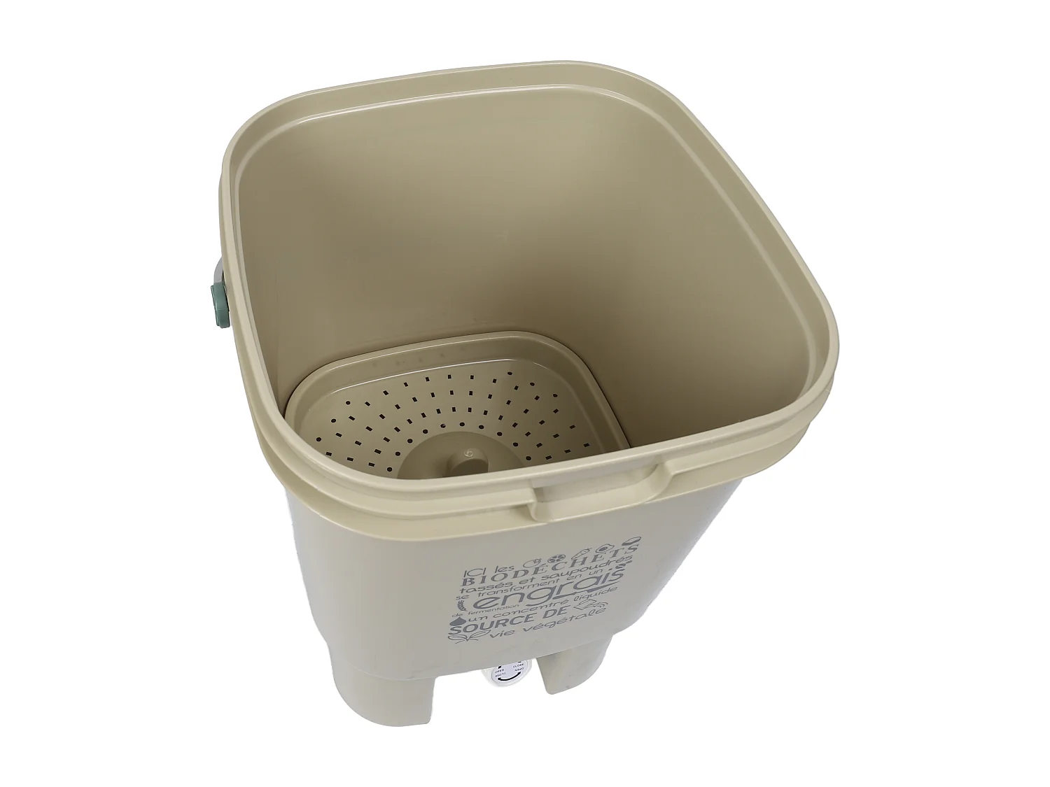 Composteur De Cuisine Avec Robinet Et Spray Beige, Vert