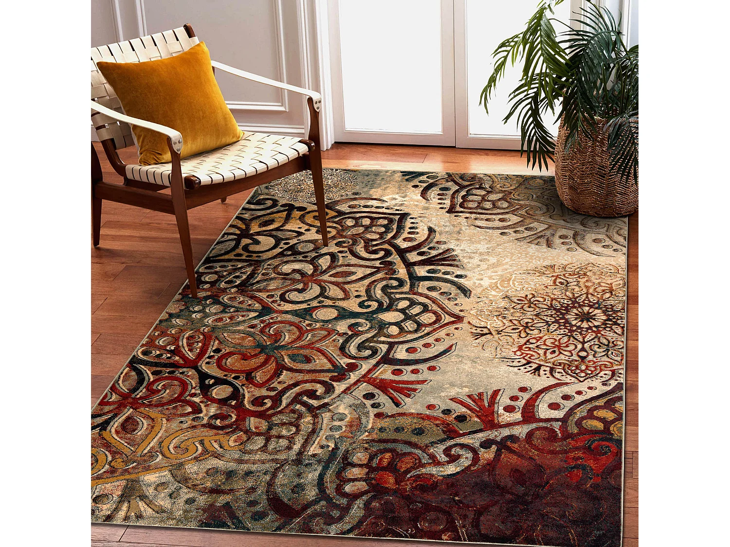 tapijt POLONIA Boho rozet rood 300x400 cm