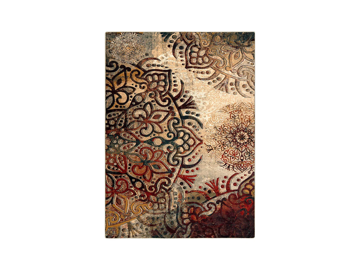 Tapis en laine POLONIA Boho rougette rouge 300x400 cm