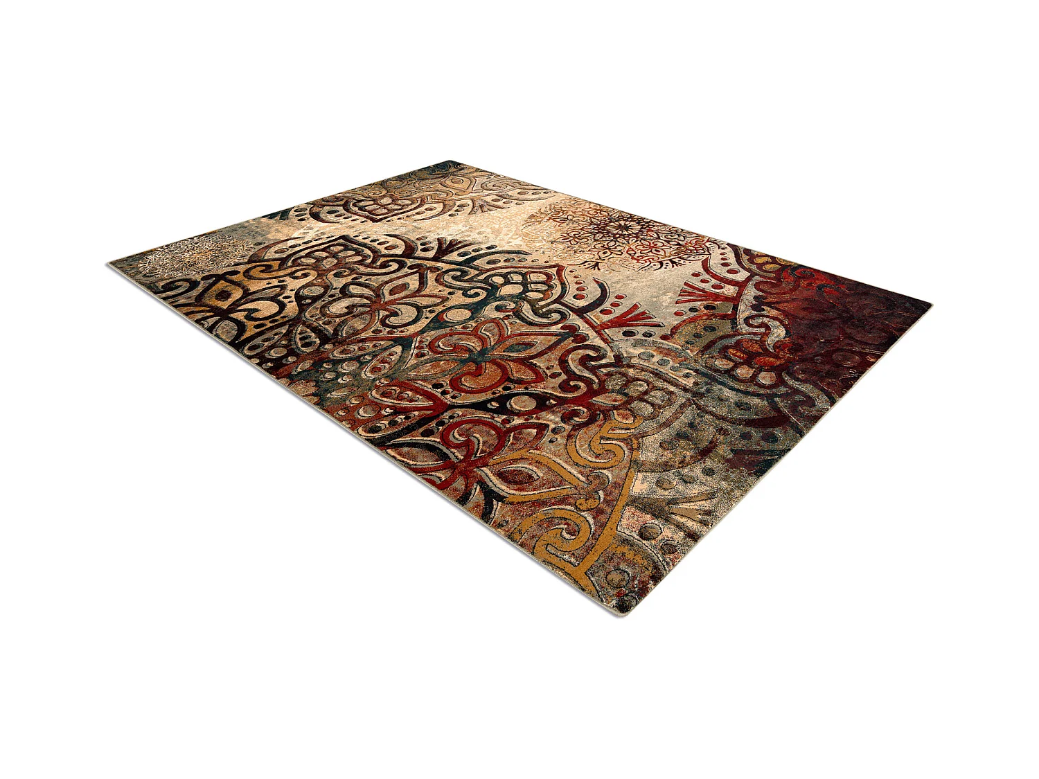 Tapis en laine POLONIA Boho rougette rouge 300x400 cm