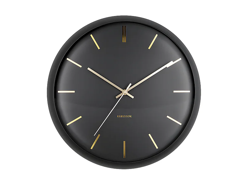 Zegar ścienny Globe - Czarny - Ø40cm