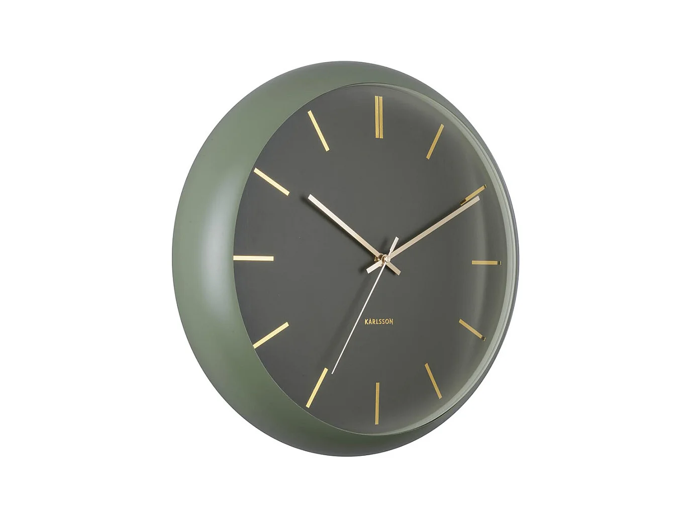 Wanduhr Globe - Moosgrün - Ø40cm