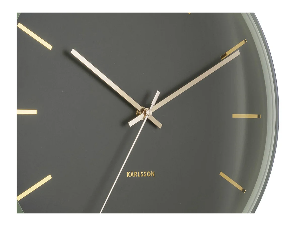 Wanduhr Globe - Moosgrün - Ø40cm