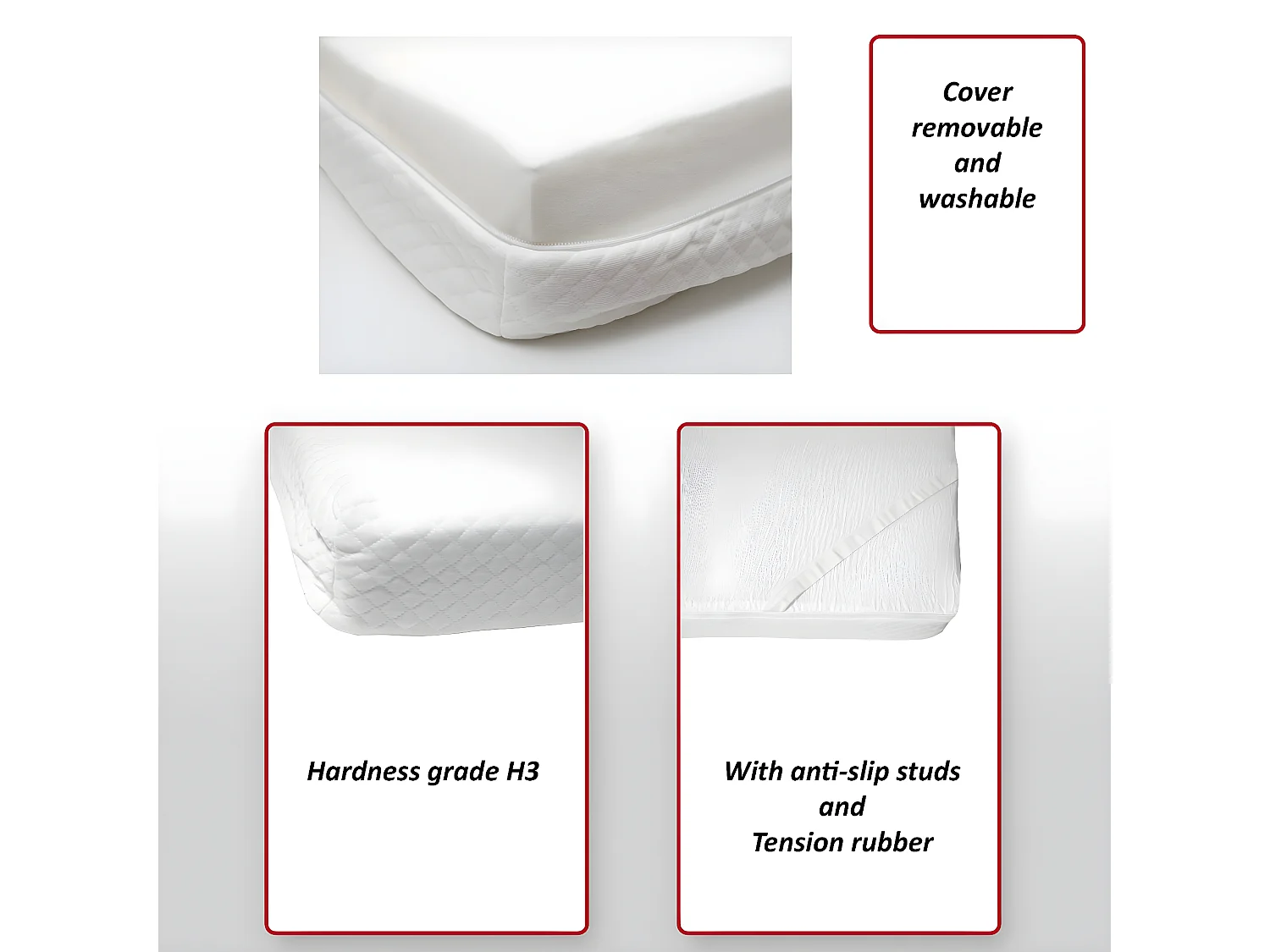 Memoryfoam-Matratzentopper MCW-E63, 90x200cm Viscoschaum