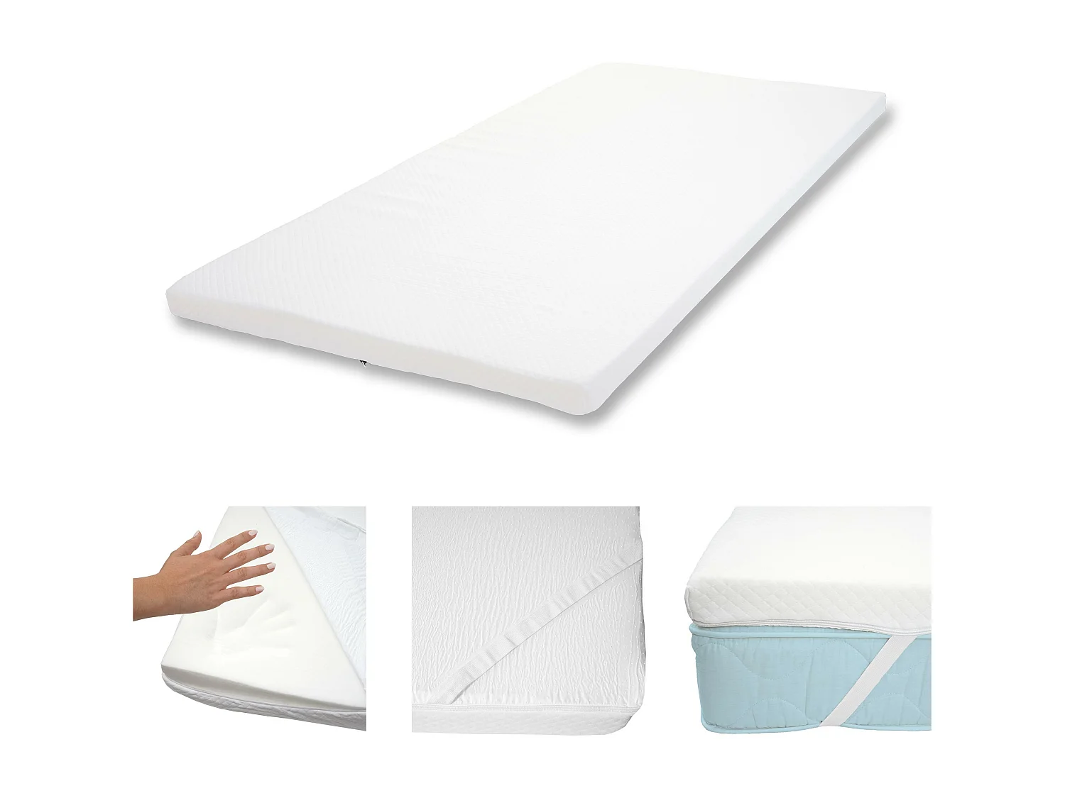 Memoryfoam-Matratzentopper MCW-E63, 90x200cm Viscoschaum