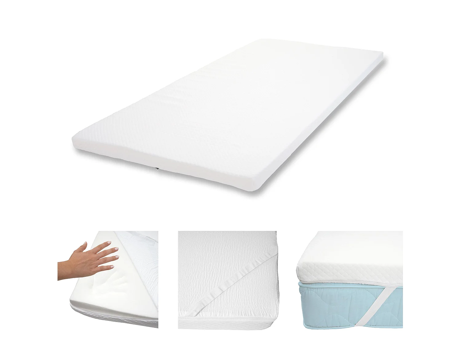 Nakładka na materac z pianką memory foam MCW-E63,  90 x 200 cm pianka wiskozowa