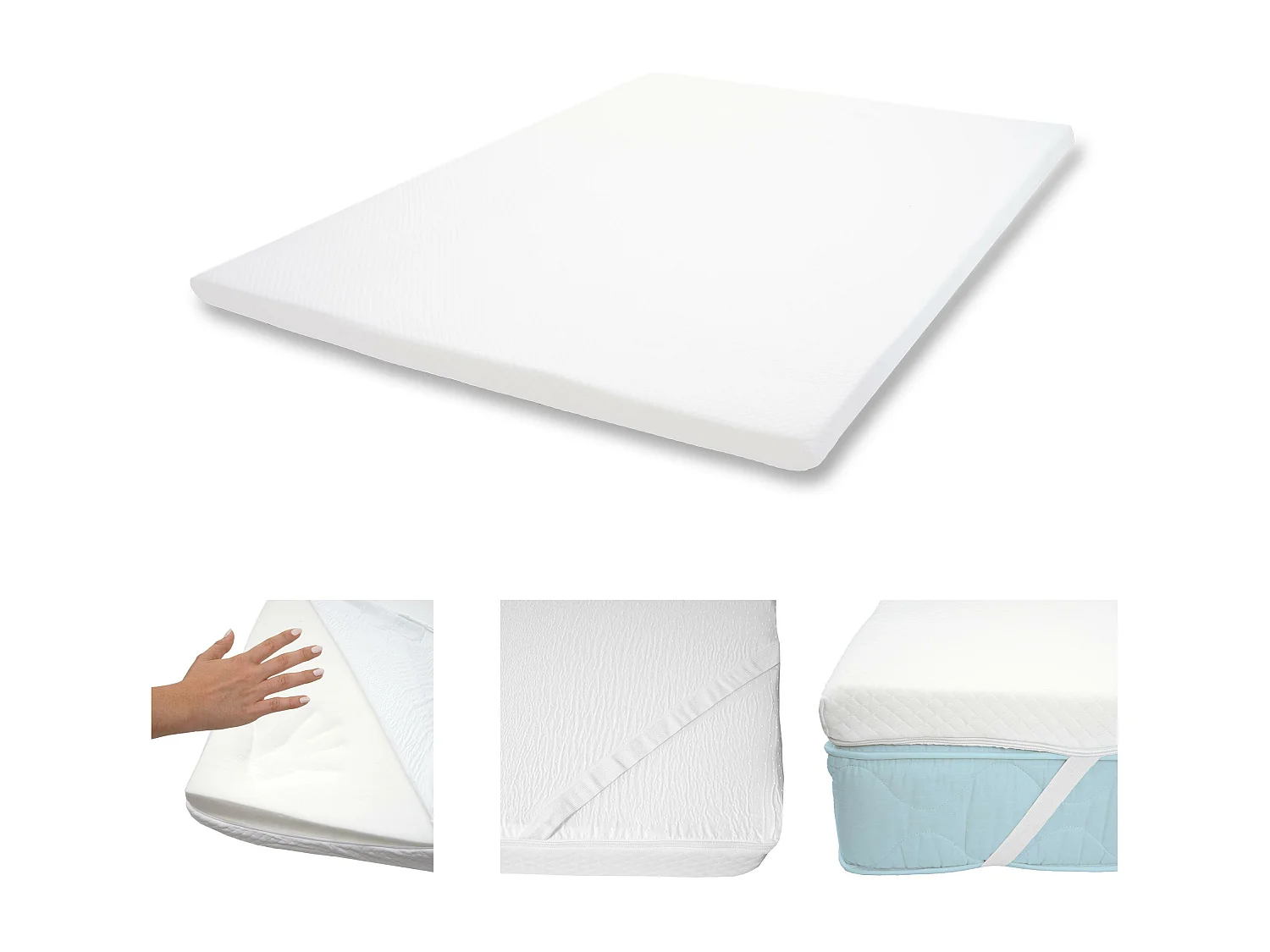 Memoryfoam-matrasbeschermer MCW-E63,  180x200cm visco foam