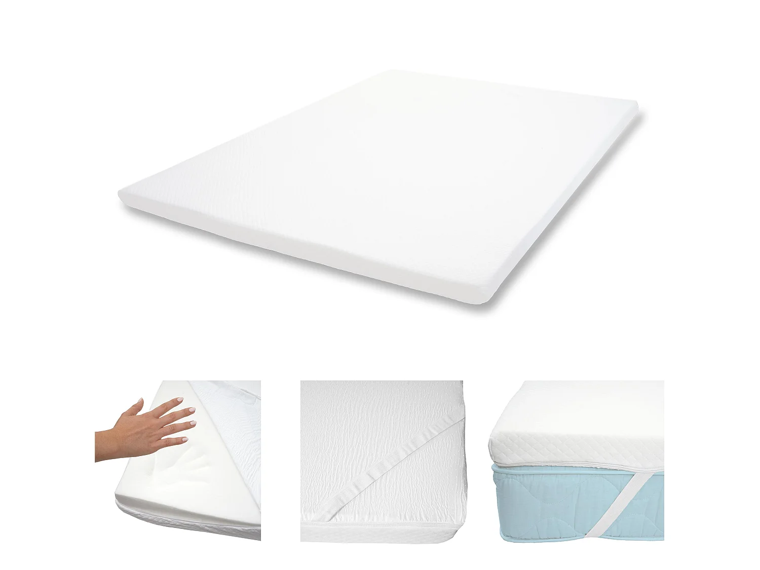 Topper correttore rigidità materassi MCW-E63 memory foam H2 ~ 6x180x200cm