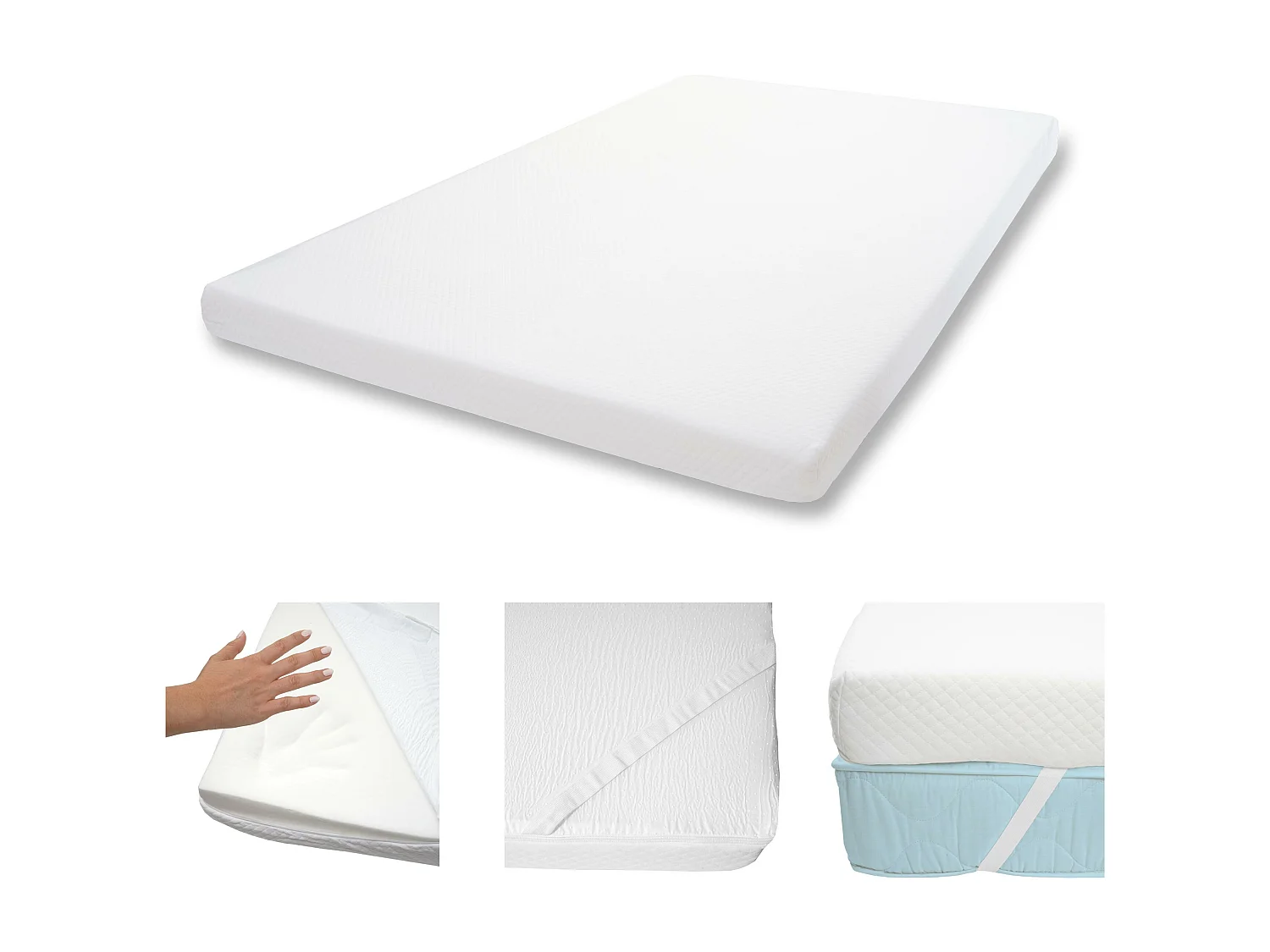 Memoryfoam-matrasbeschermer MCW-E63,  140x200cm visco foam