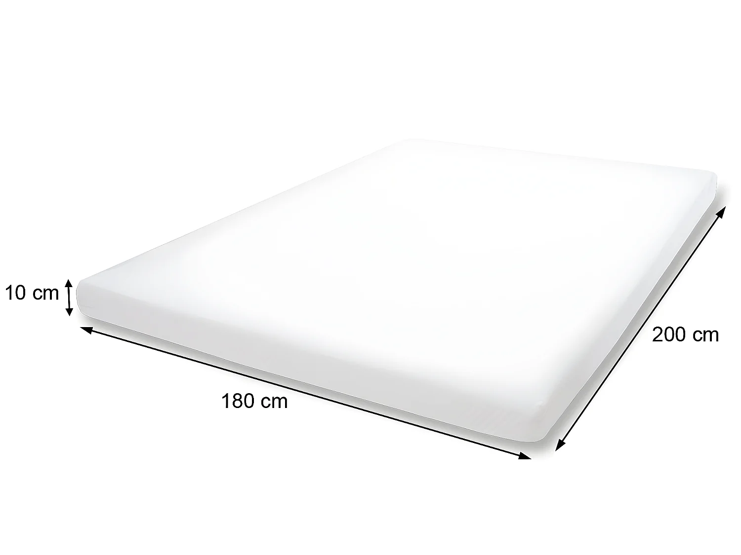 Surmatelas en mousse froide de 10 cm MCW-E6,  180x200cm