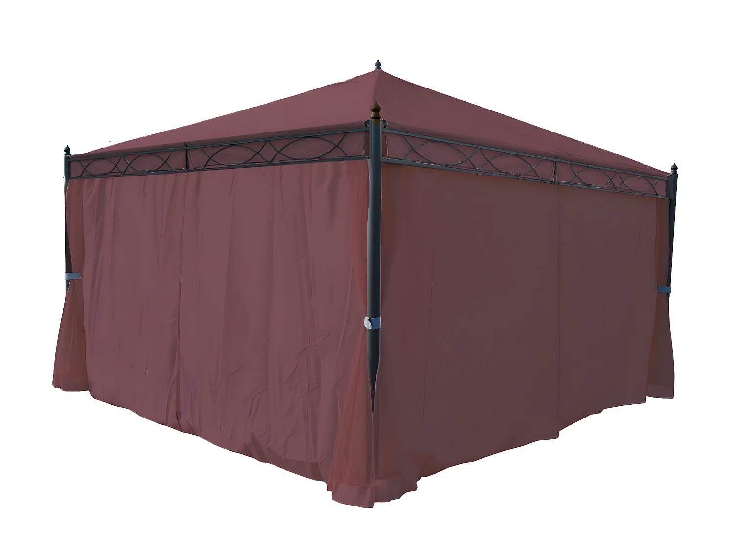 Pérgola de pared lateral Calpe III (juego de 4),  rojo-marrón