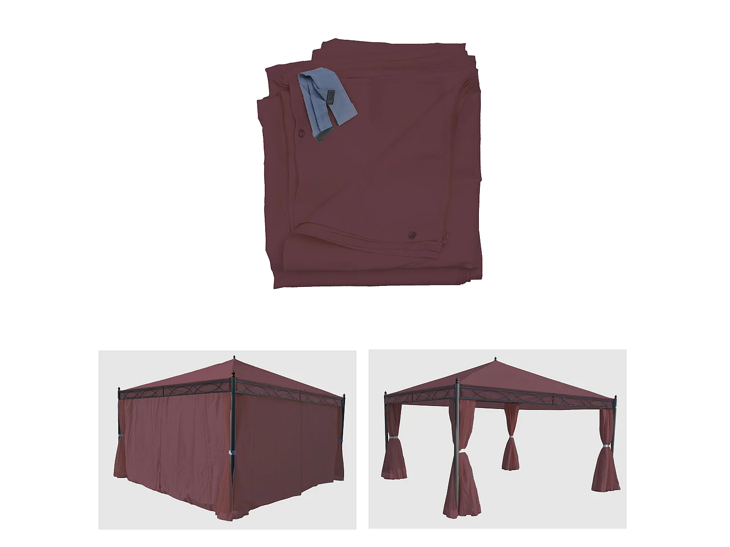 Seitenwand Pergola Calpe III (4-teilig), Rot-braun