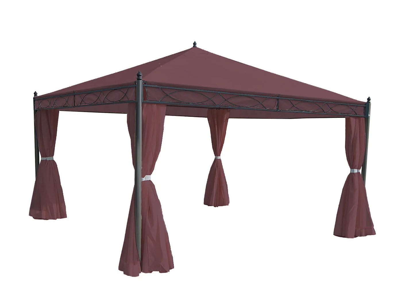 Seitenwand Pergola Calpe III (4-teilig), Rot-braun