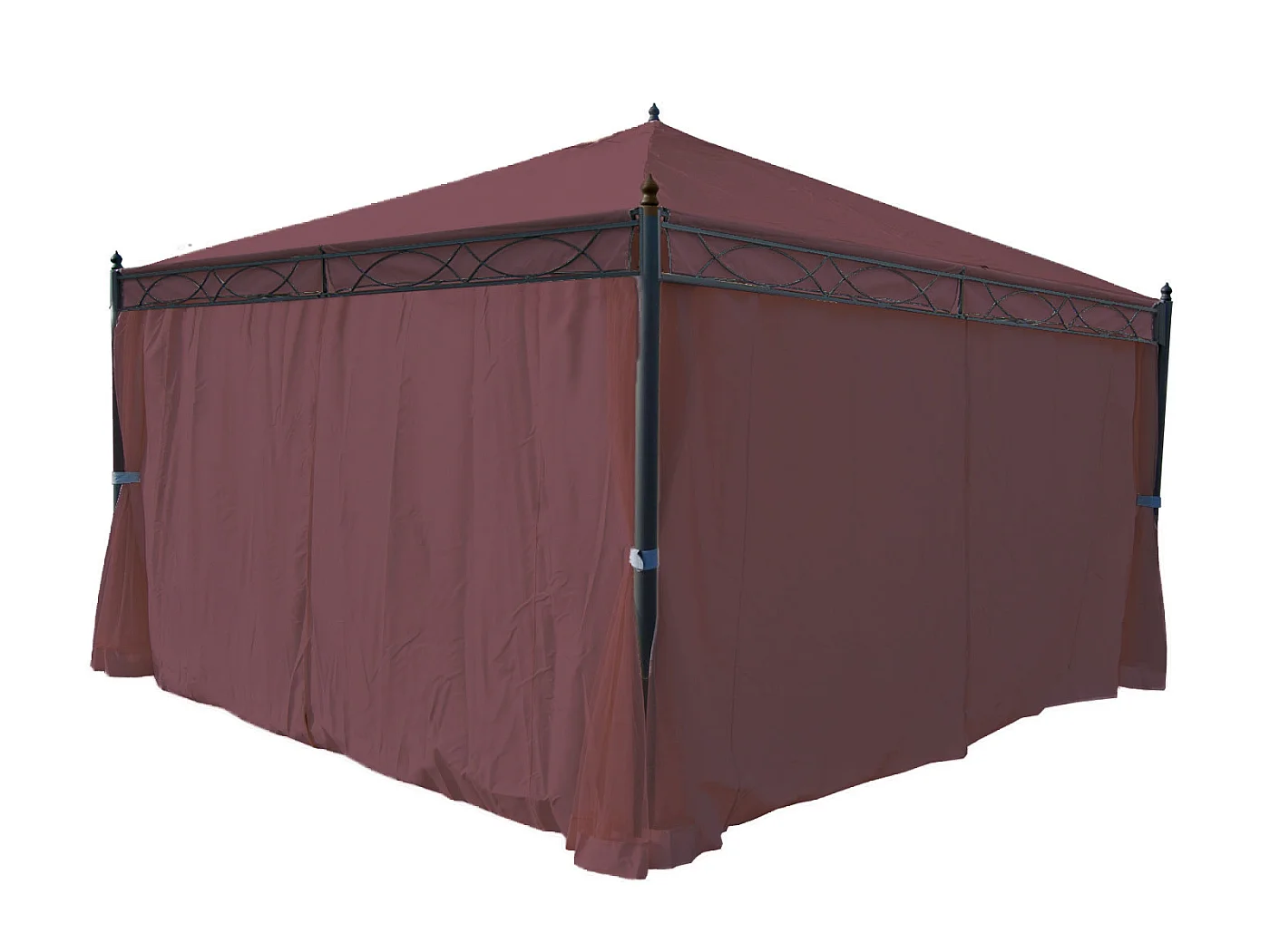 Seitenwand Pergola Calpe III (4-teilig), Rot-braun