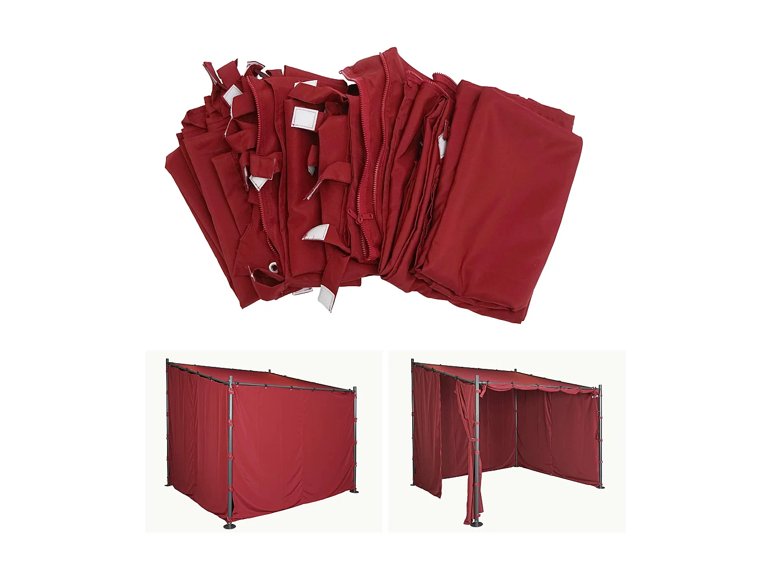 Zijwand pergola MCW-A22 set van 4,  bordeaux