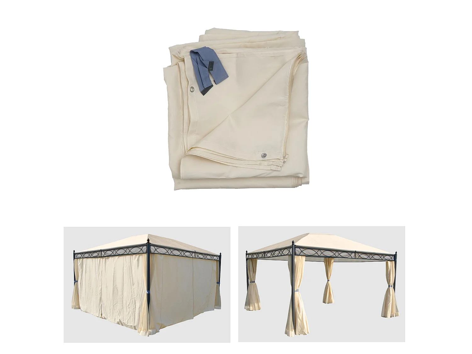 Sidevæg til Pergola Calpe II (sæt med 4 stk.),  cremefarvet