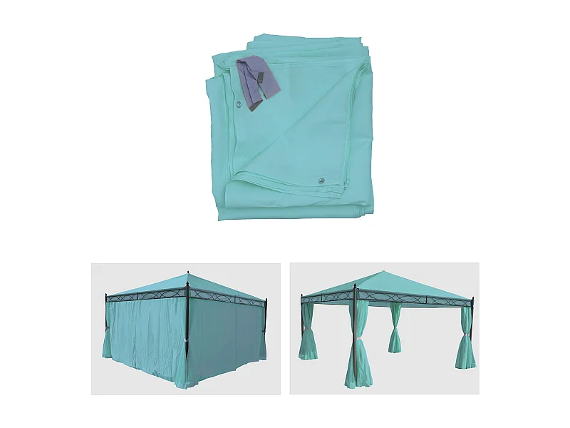 Paroi latérale pour pergola Calpe 4x4m,  turquoise